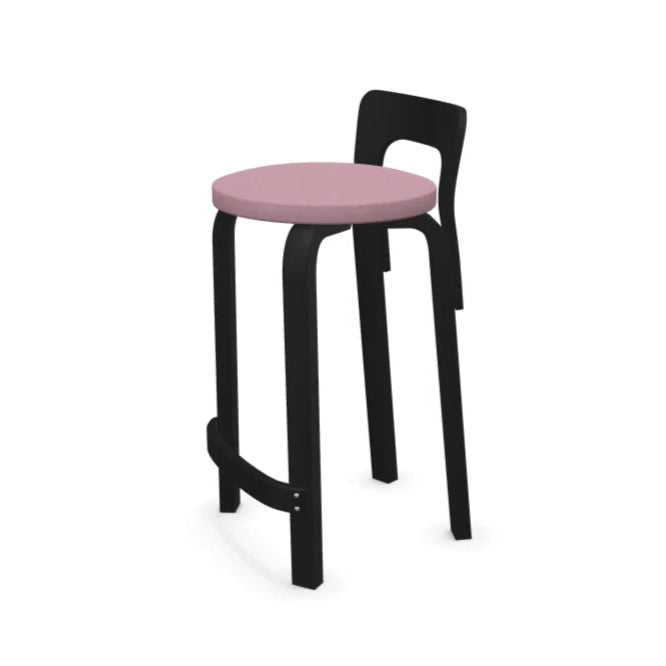 Artek -Rival Chair, black with Backrest, Seat leather