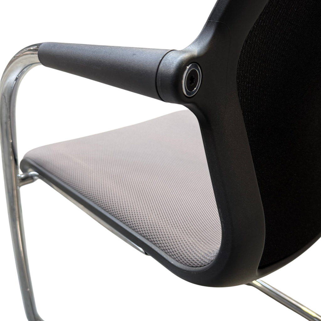 Unix Cantilever Chair, Stackable, Silk Mesh dimgrey