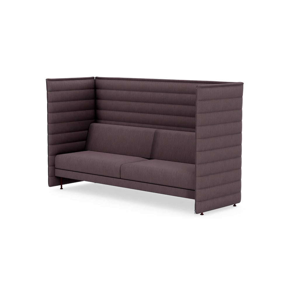 Alcove Plus Sofa 3-Seater + 2x Paravent, Tress, Aubergine/Melange