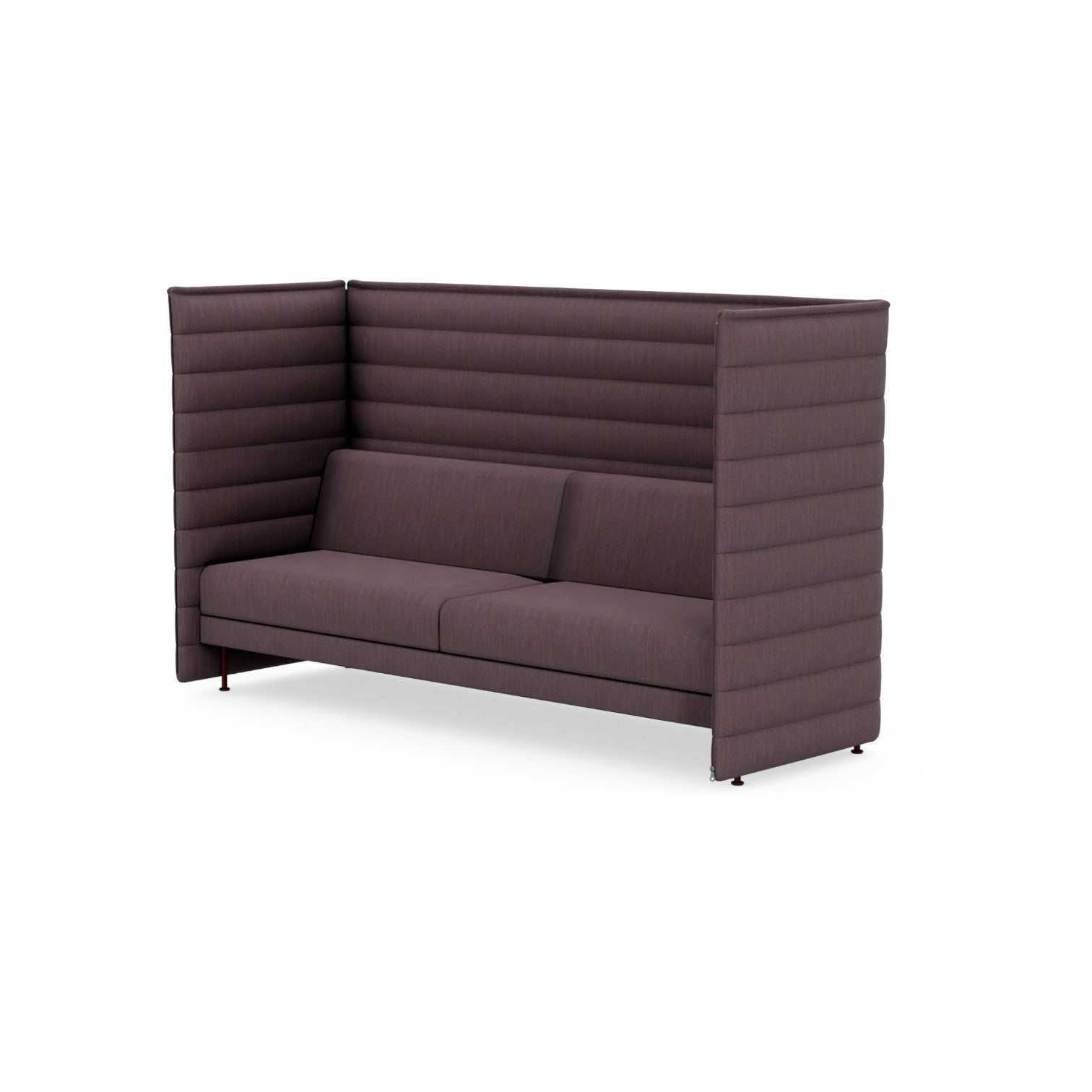 Alcove Plus Sofa 3-Seater + 2x Paravent, Tress, Aubergine/Melange