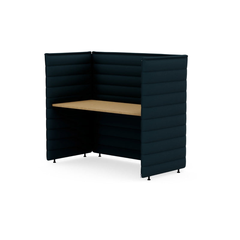 Alcove Plus Desk L + 2x Paravent, Volo, Blaugrün