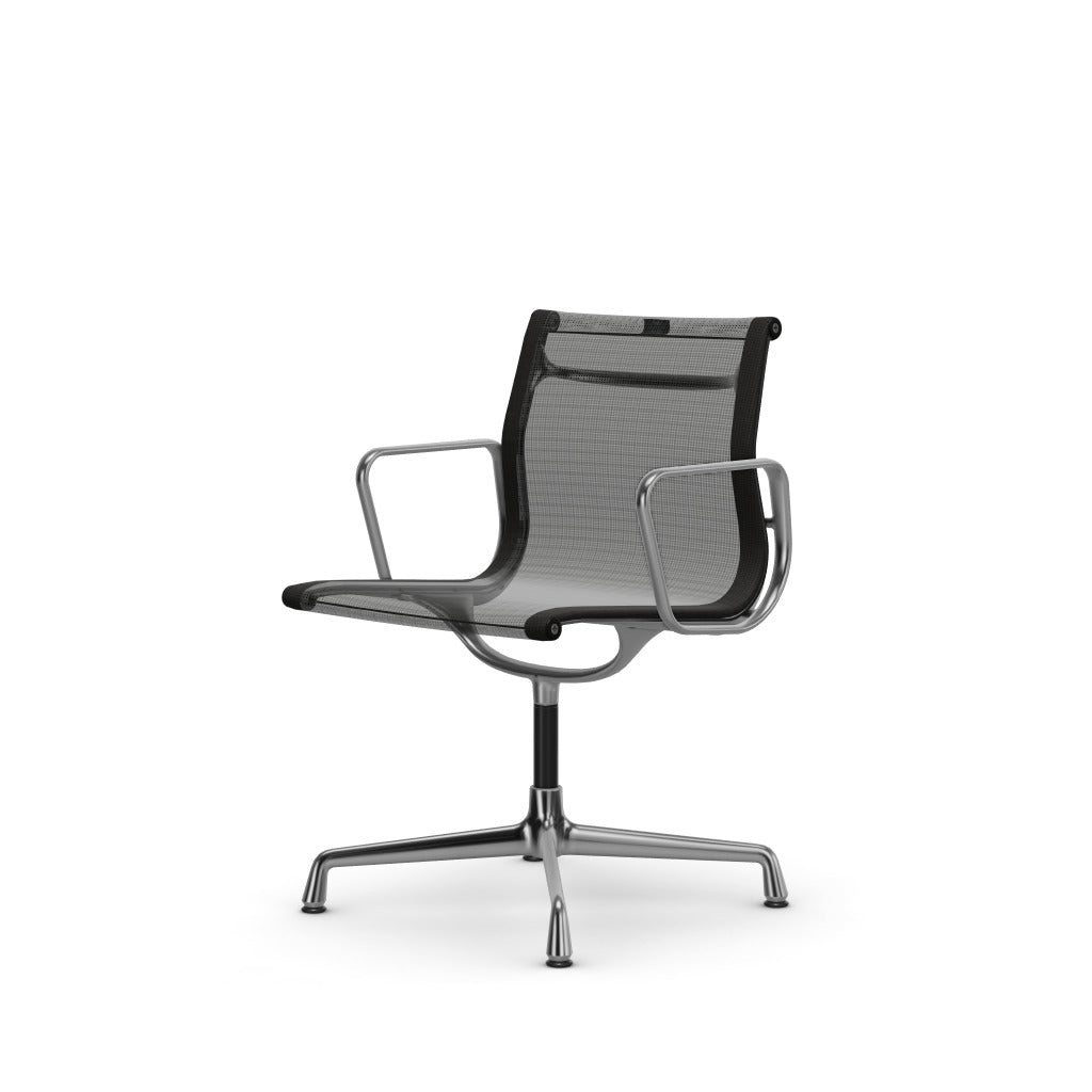 Eames Aluminium Chair EA 103, Gestell poliert, Netzgewebe nero