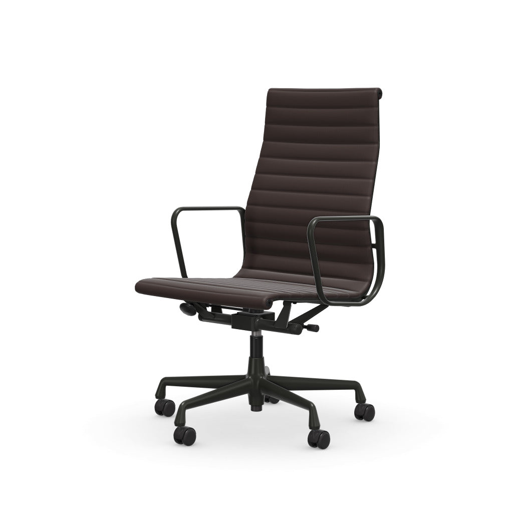 Eames Aluminium Chair EA 119, Gestell pulverbeschichtet basic dark
