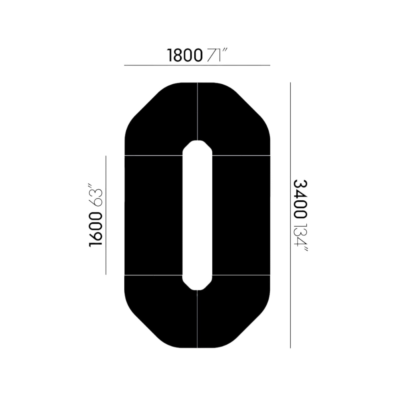 Ad Usum Table System Circle Small 180 x 340cm