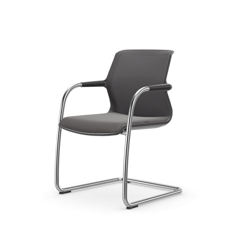 Unix Freischwinger, stapelbar, Silk Mesh dimgrey