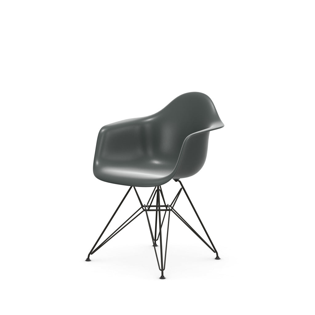 Eames Plastic Armchair DAR Drahtuntergestell mit Verstrebungen – beschichtet / basic dark