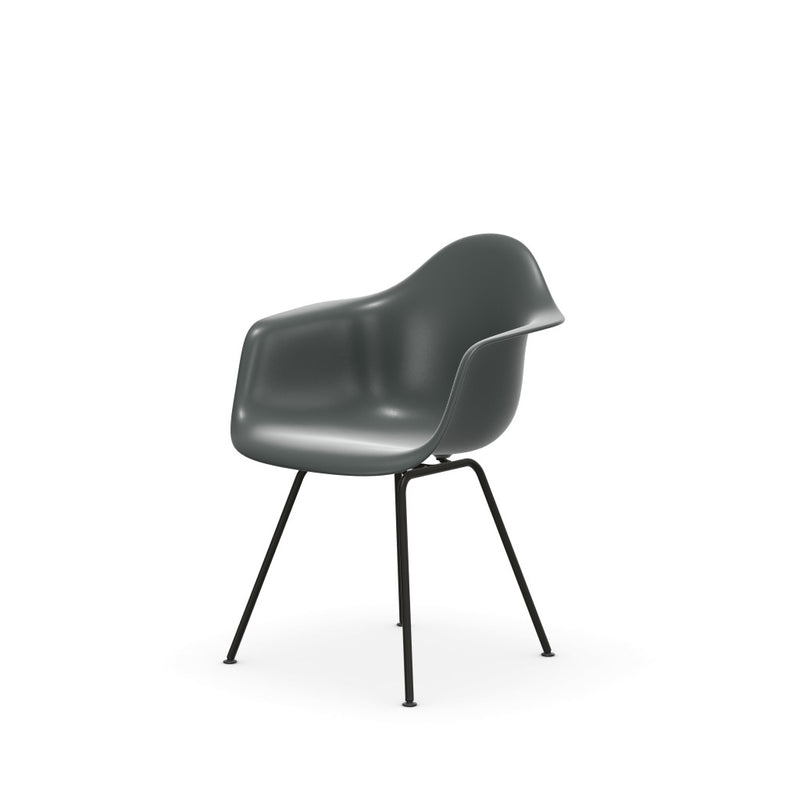 Eames Plastic Armchair DAX Four-legged tubular steel base – powder-coated / basic dark