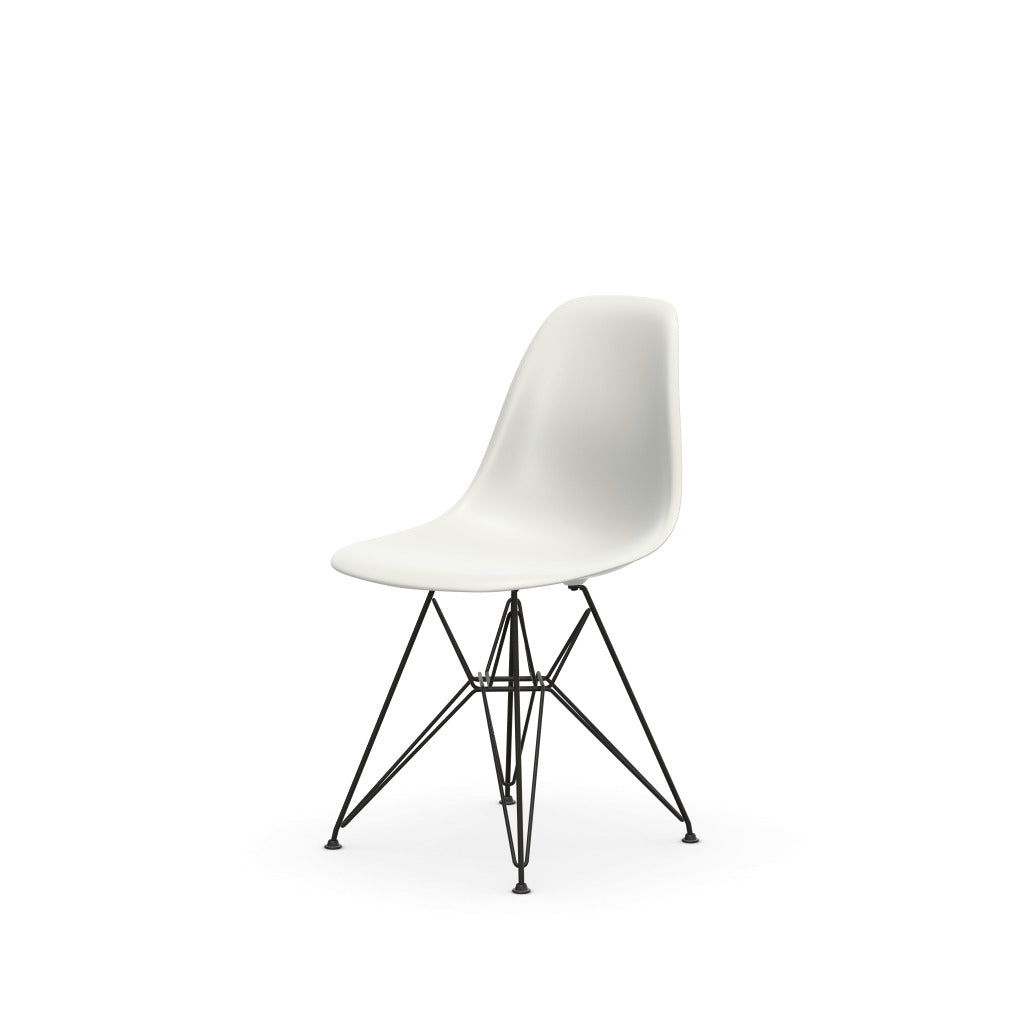 Eames Plastic Side Chair DSR Wire base with cross struts – powder-coated / basic dark