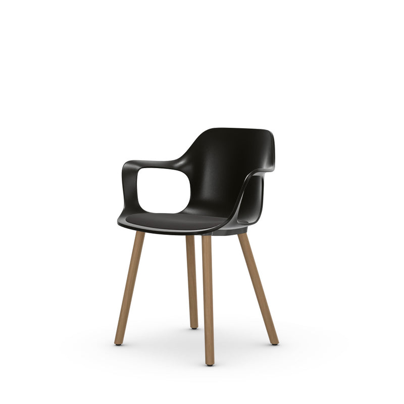 HAL Armchair Wood with Seat Cushion, Natural Oak, Hopsak/Dark Grey