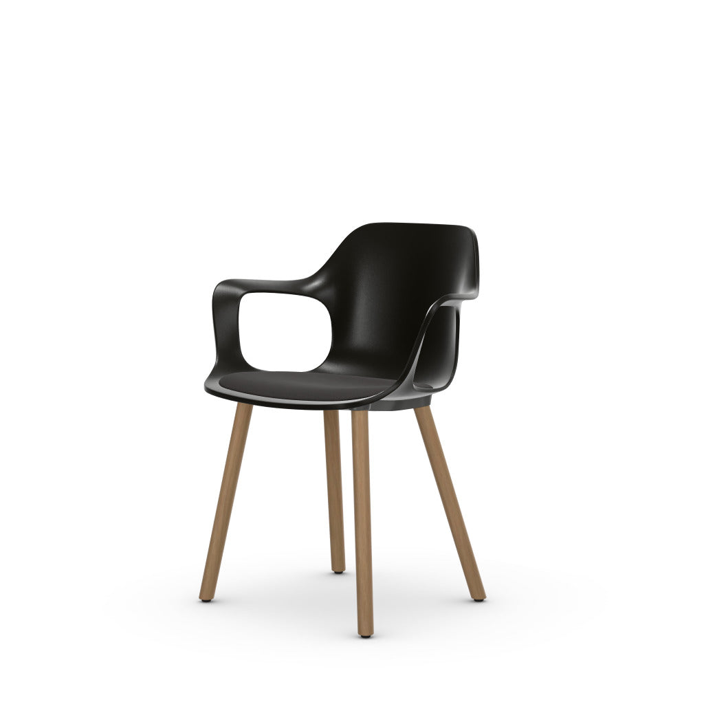 HAL Armchair Wood with Seat Cushion, Natural Oak, Hopsak/Dark Grey