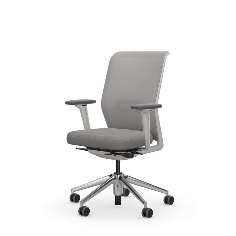 ID Mesh - Plano/Silk Mesh, hellgrau/sierragrau, Rahmen soft grey, Untergestell Aluminium poliert