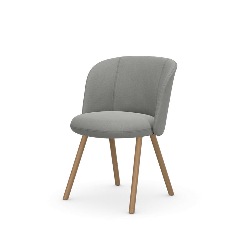 Mikado Side Chair – 4-legged base wood, Plano, lightgrey/sierragrey