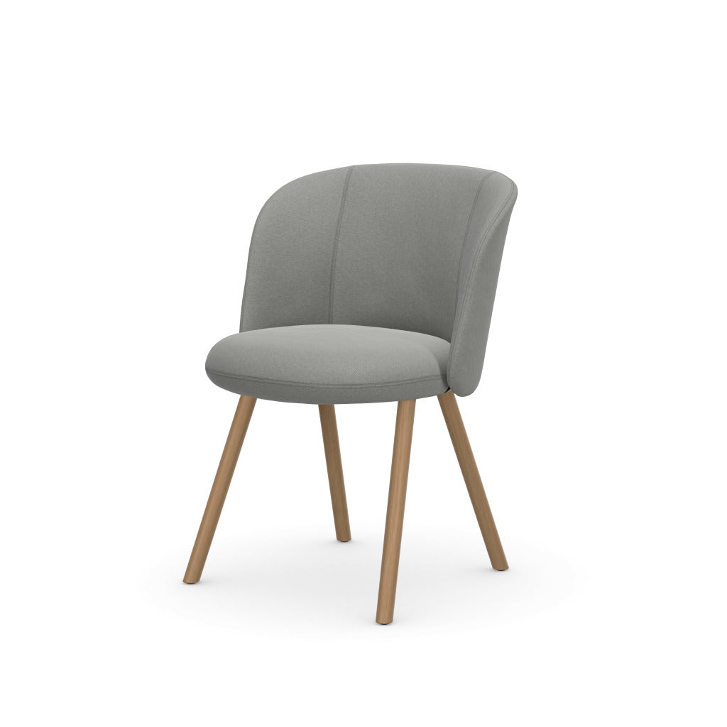 Mikado Side Chair – 4-legged base wood, Plano, lightgrey/sierragrey