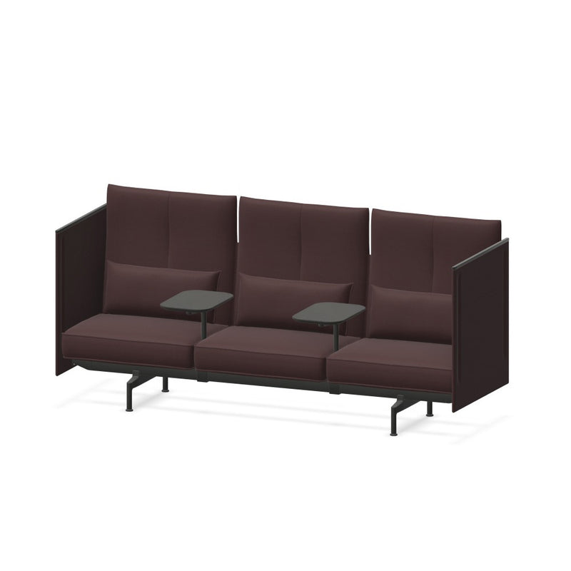 Soft Work 3-seater, Plano darkred / nero