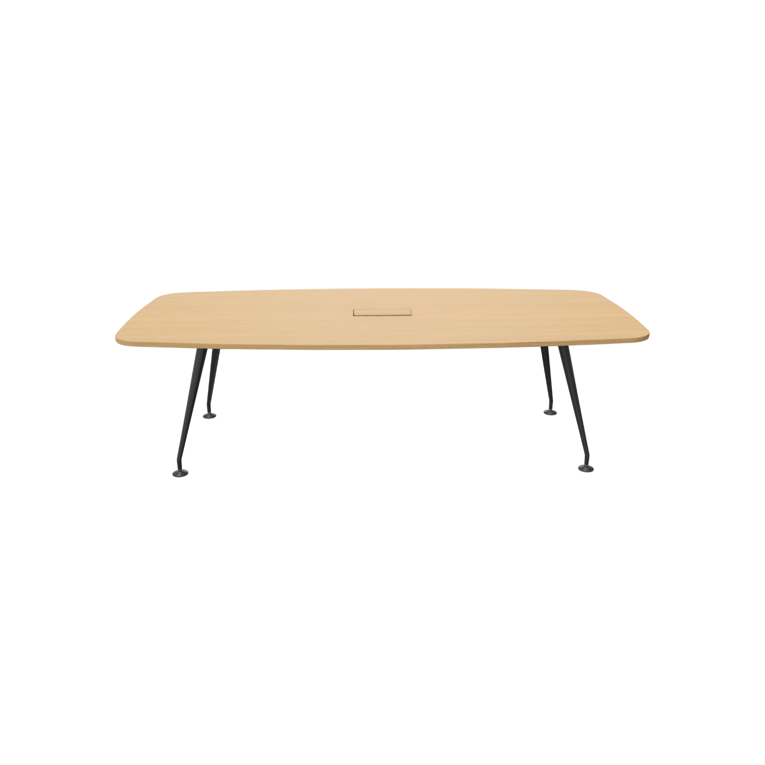 MedaMorph, conference table, boat-shaped, basic dark, 260x120 cm