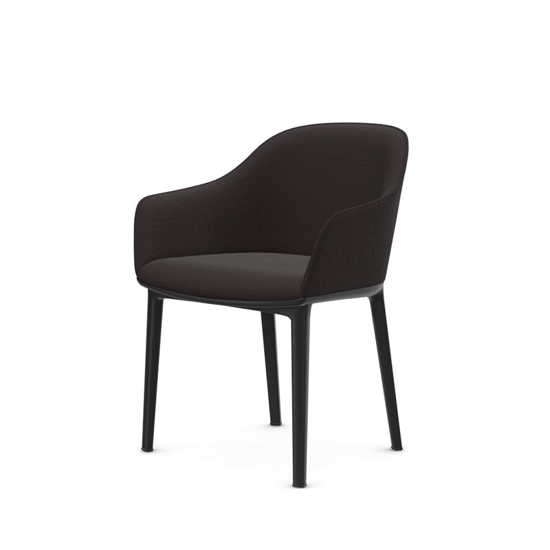 Softshell Chair - four legged base basic dark, Credo black/aubergine