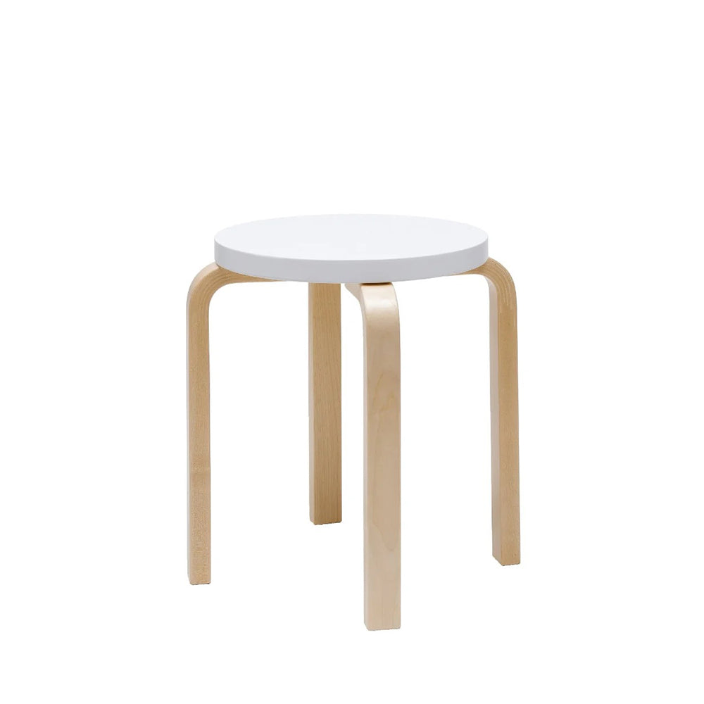 Artek - Stool E60, birch / lacquered white