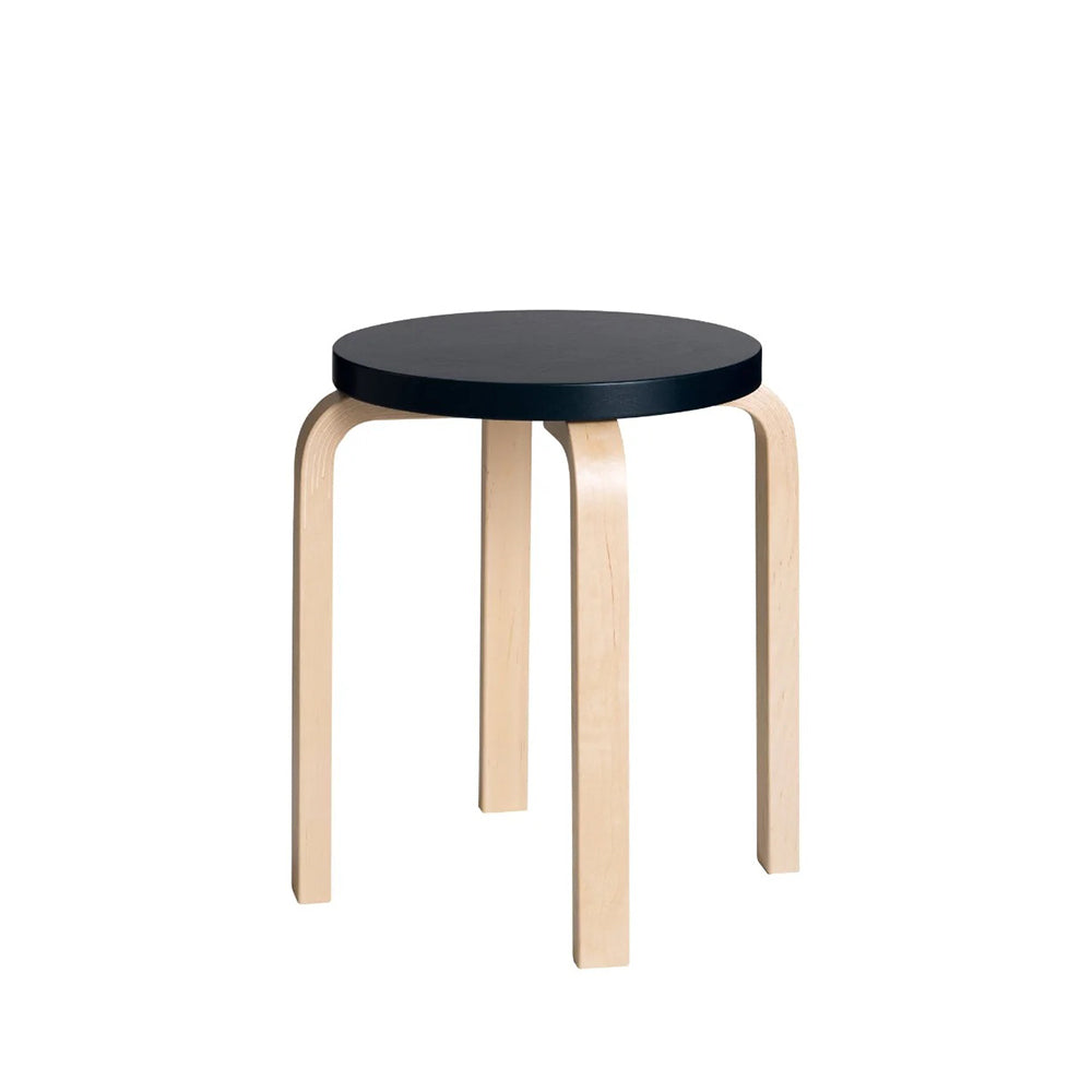 Artek - Stool E60, birch / lacquered black