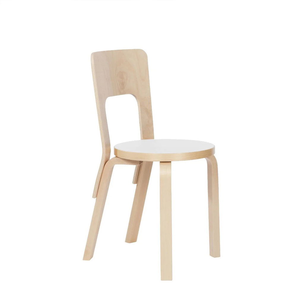 Artek - Stuhl 66, Birke / HPL weiss