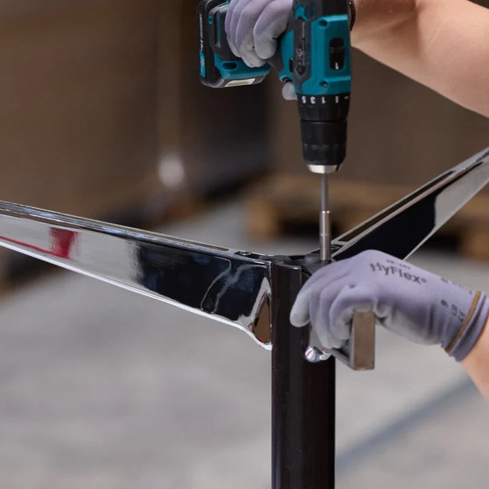 Eames Segmented Table Chrom, Längen 180-280 cm, Breite 130 cm