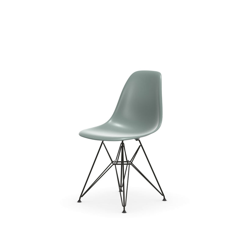 Eames Plastic Side Chair DSR Wire base with cross struts – powder-coated / basic dark