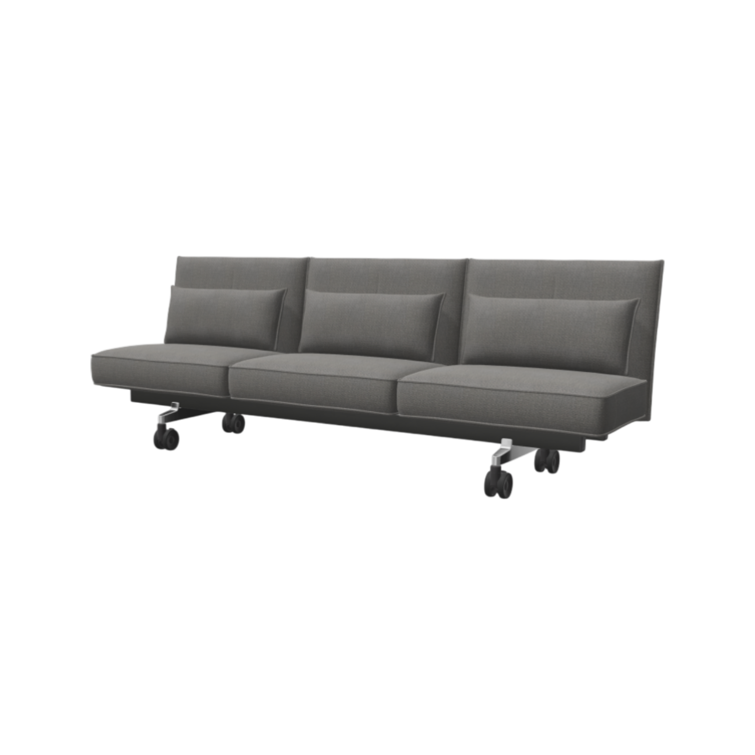 Soft Work 3-Seater, Credo, salt n pepper, on castors