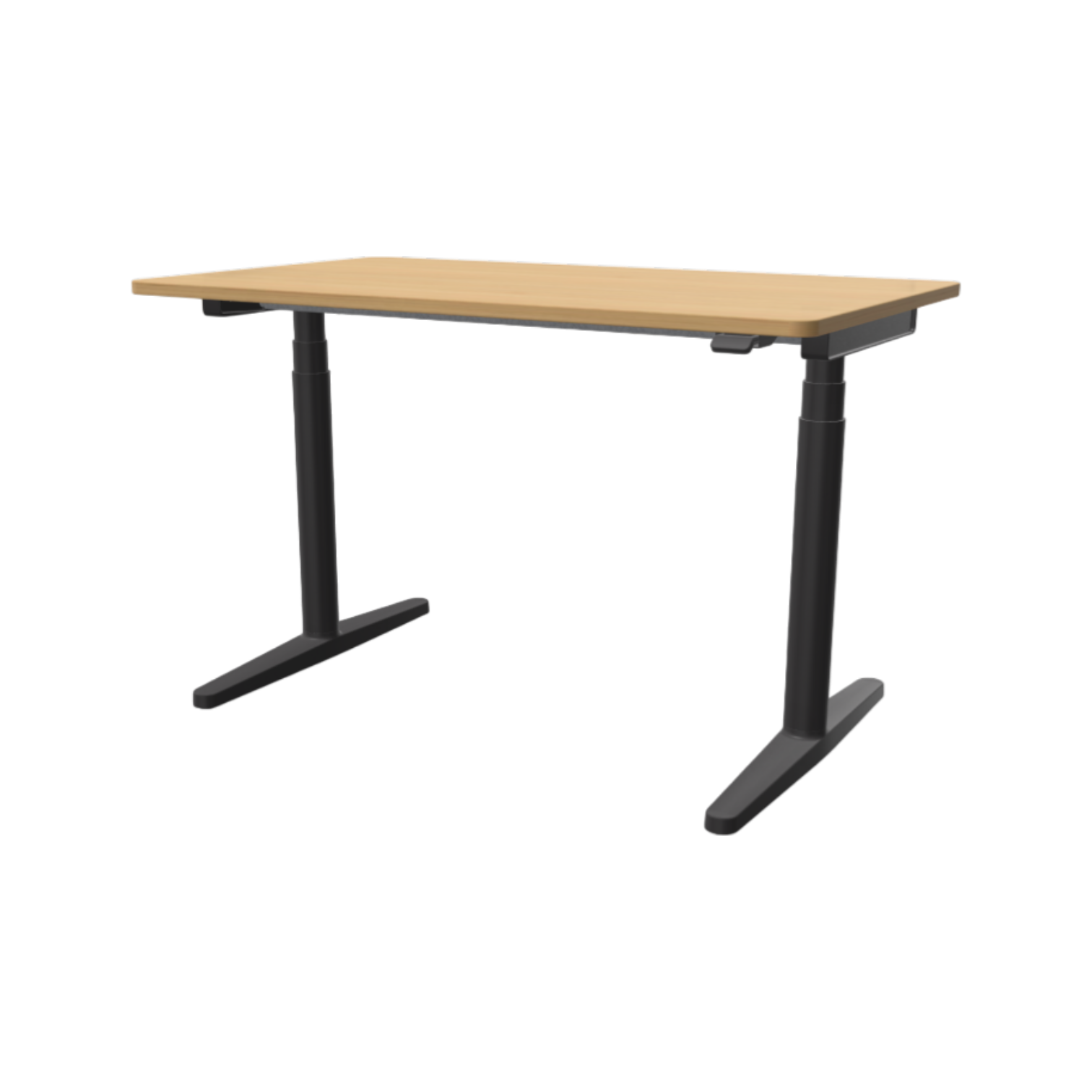 Tyde Sit-Stand-Table, light oak veneer, 120x70 cm