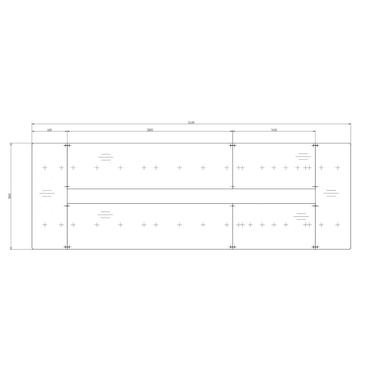 Joyn Bench, 6 Arbeitsplätze, Eiche Furnier hell, Gestell basic dark, 540x180 cm