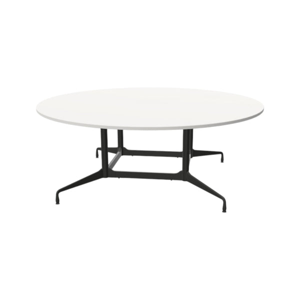 Eames Segmented Table ø200cm, UG Tiefschwarz, Melamin Weiss