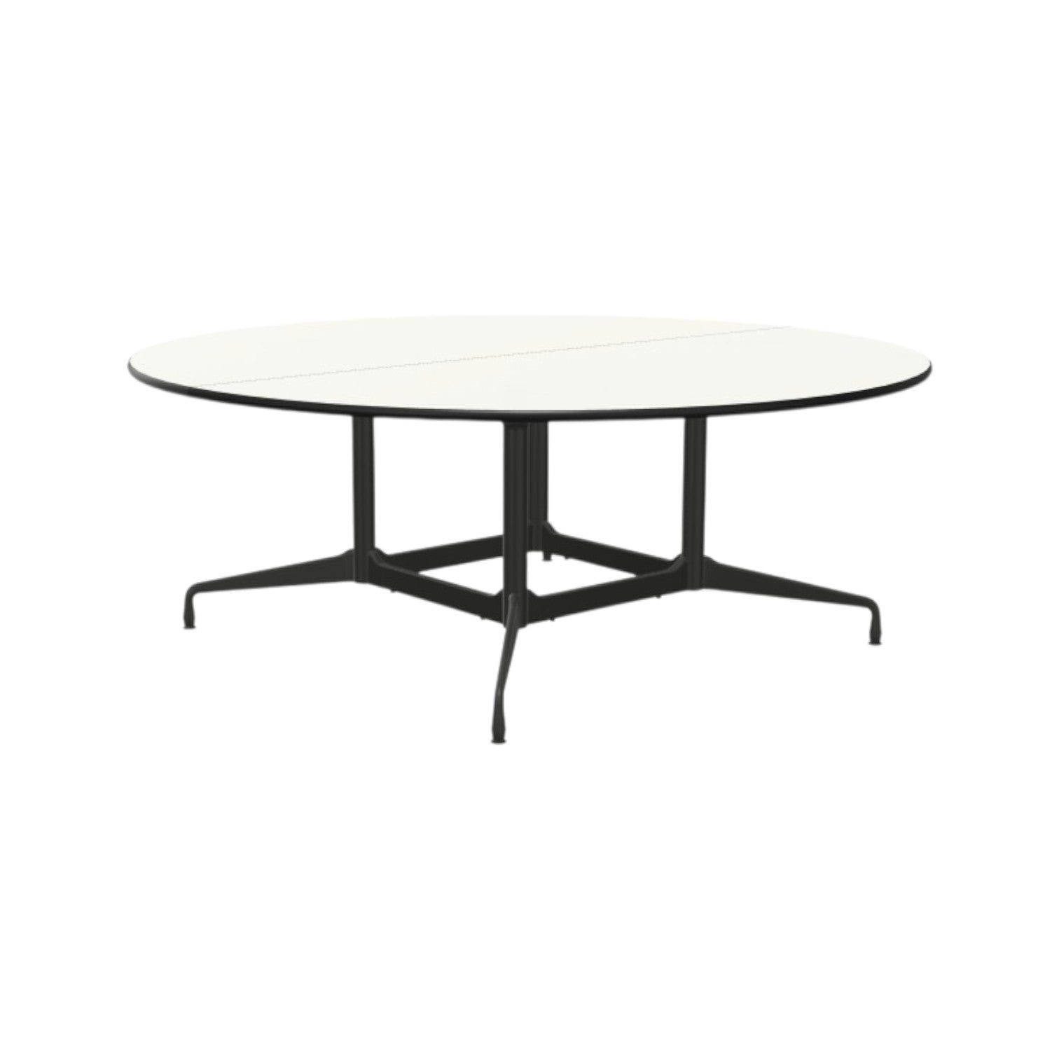 Eames Segmented Table ø200cm, Melamin Weiss, UG Basic Dark