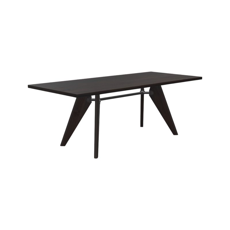 Table S.A.M Eiche dunkel, 200x90 cm, schwarze Traverse