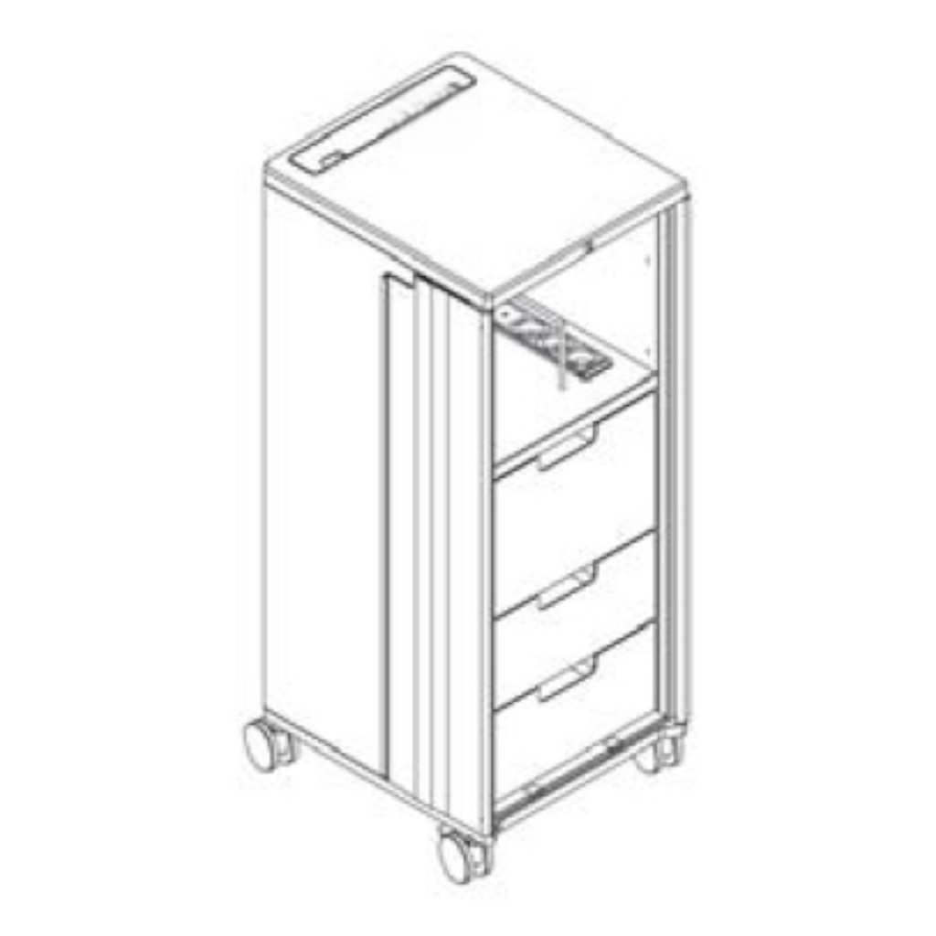 Caddy 2 mit Schubladen, basic dark