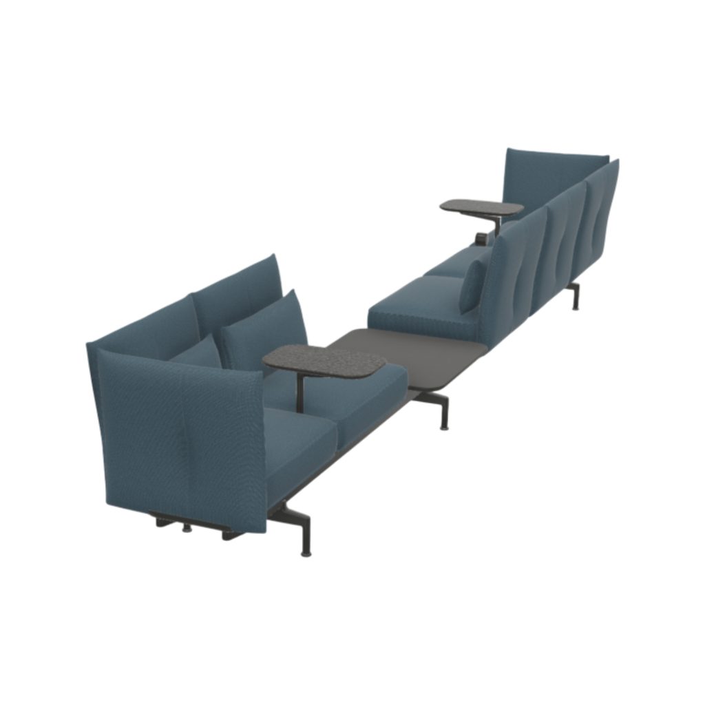 Soft Work mit Tisch-Modul, Plano nero/eisblau