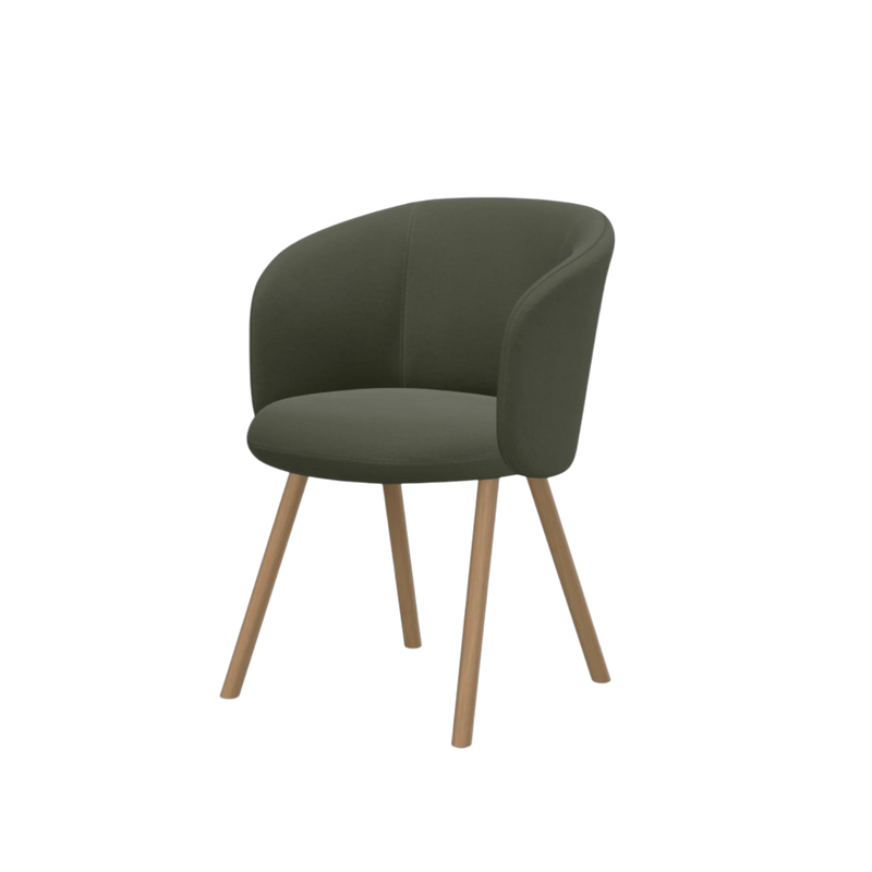 Mikado Armchair – 4-legged base Wood, Kvadrat Vidar 943 dark green
