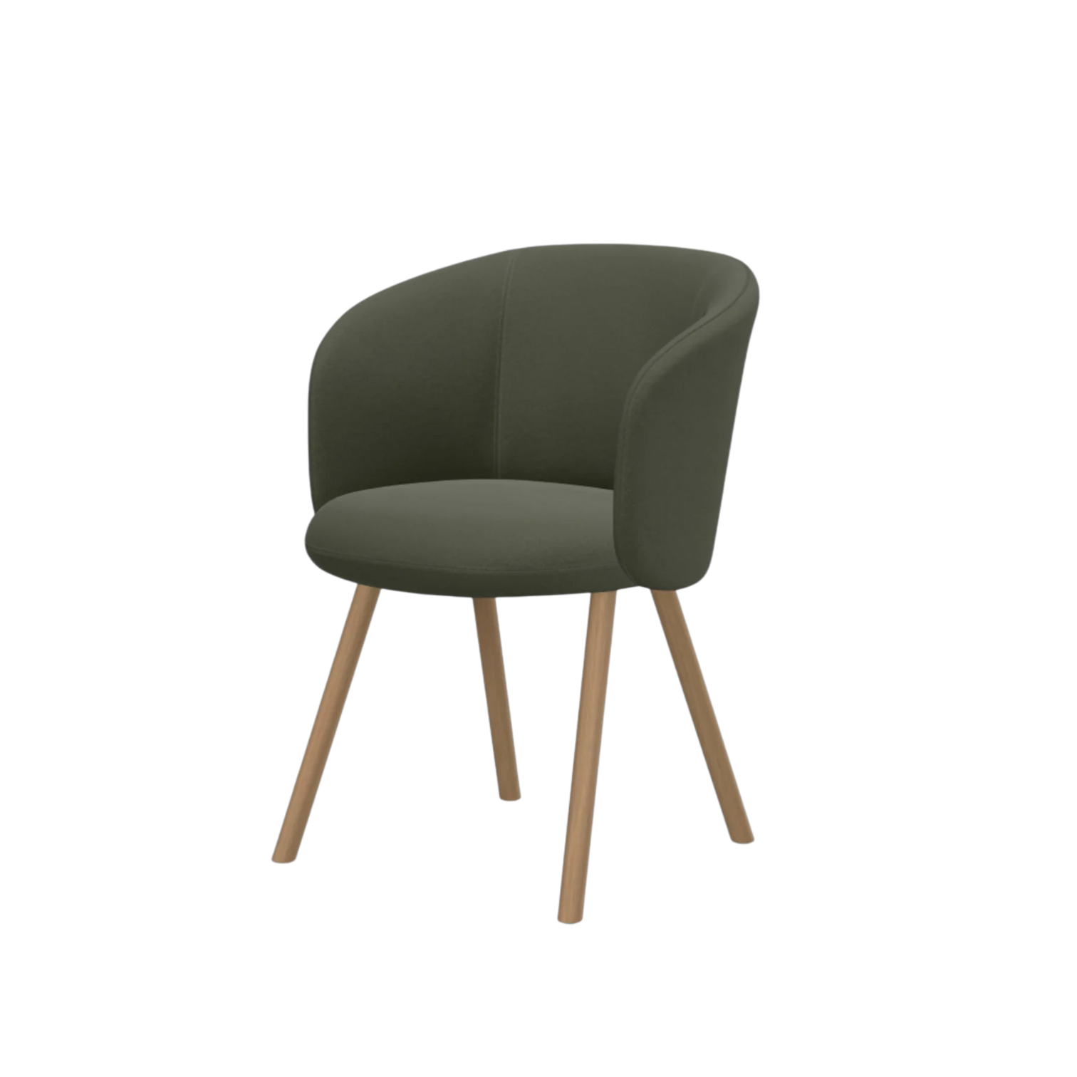 Mikado Armchair – 4-legged base Wood, Kvadrat Vidar 943 dark green